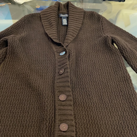 Jones New York brown long button cardigan sweater - Picture 2 of 5